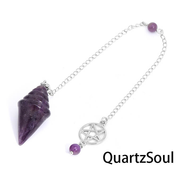 Amethyst pentagram pendulum for intuition enhancement and spiritual guidance