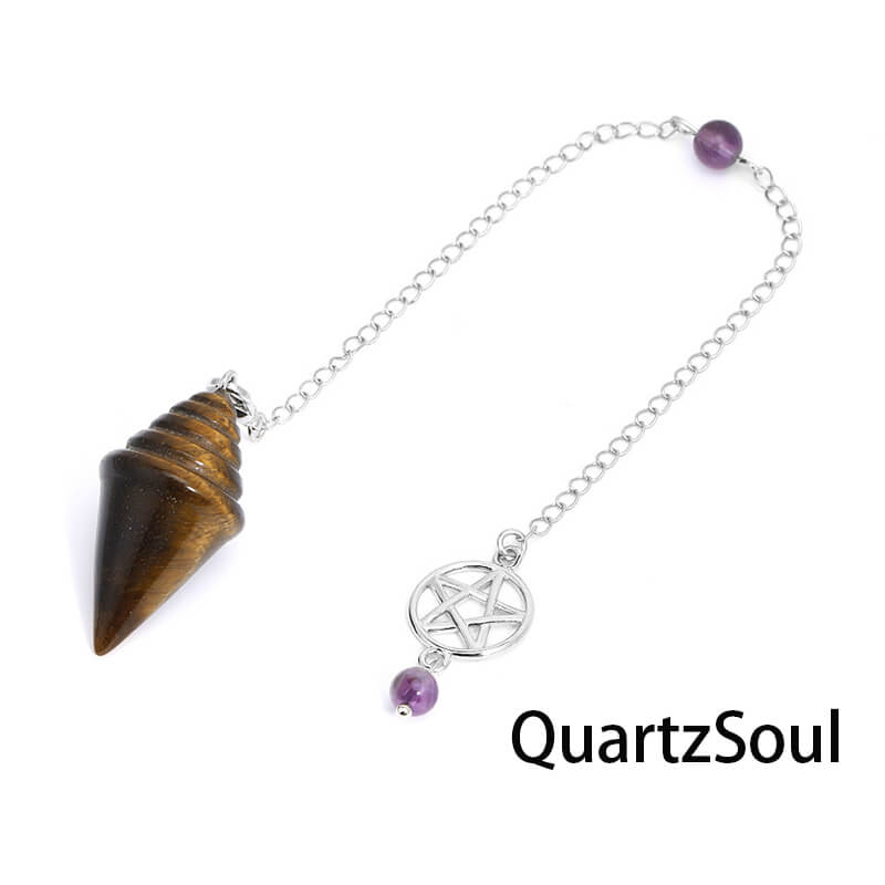 Tiger eye pentagram pendulum for confidence and decision-making guidance
