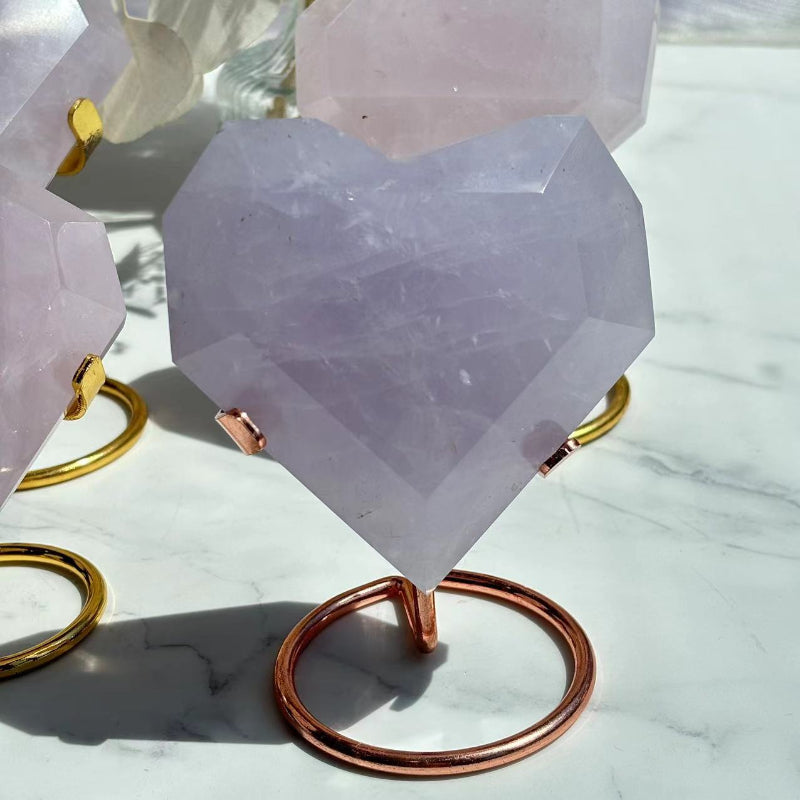Healing Properties of Periwinkle Rose Crystal Hearts