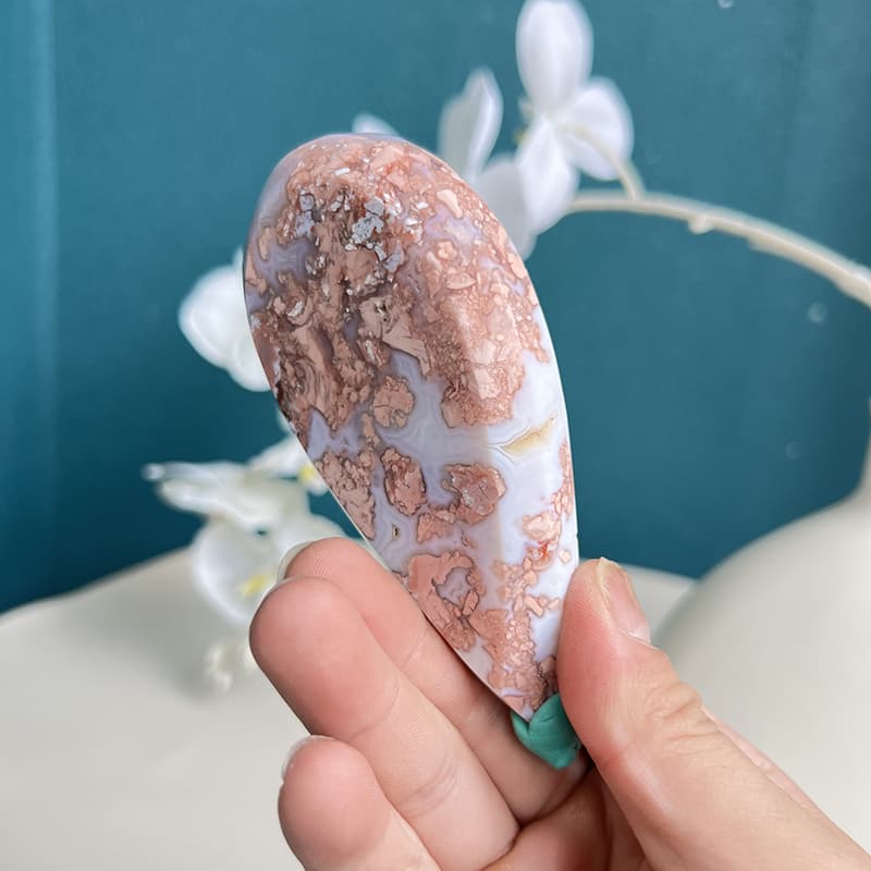 Pink Agate Crystal Healing Stone for Emotional Balance