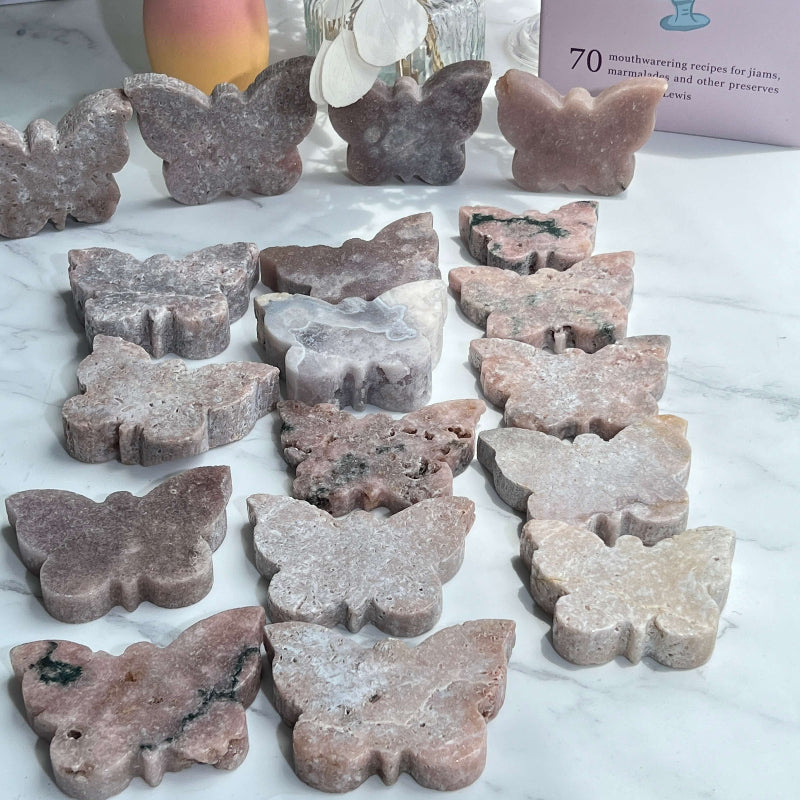 Bulk Collection of Pink Amethyst Butterfly Crystals for Wholesalers