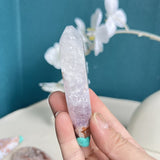 Pink Amethyst Flower Agate Crystal Carving In Natural Light