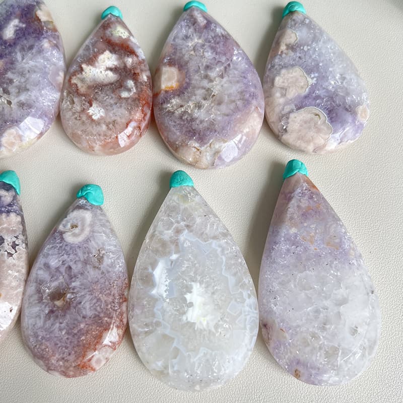 Close Up View Pink Amethyst Flower Agate Crystal Patterns