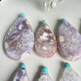 Pink Amethyst Flower Agate Teardrop Pendants Collection Wholesale