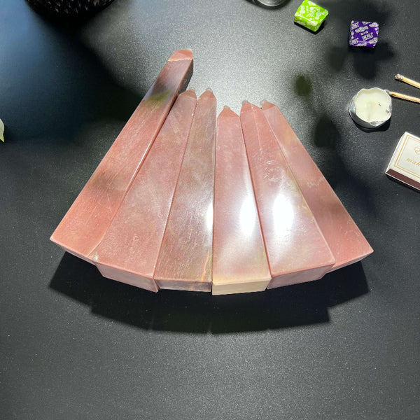 Light Reflection on Pink Aventurine Crystal Tower Wholesale