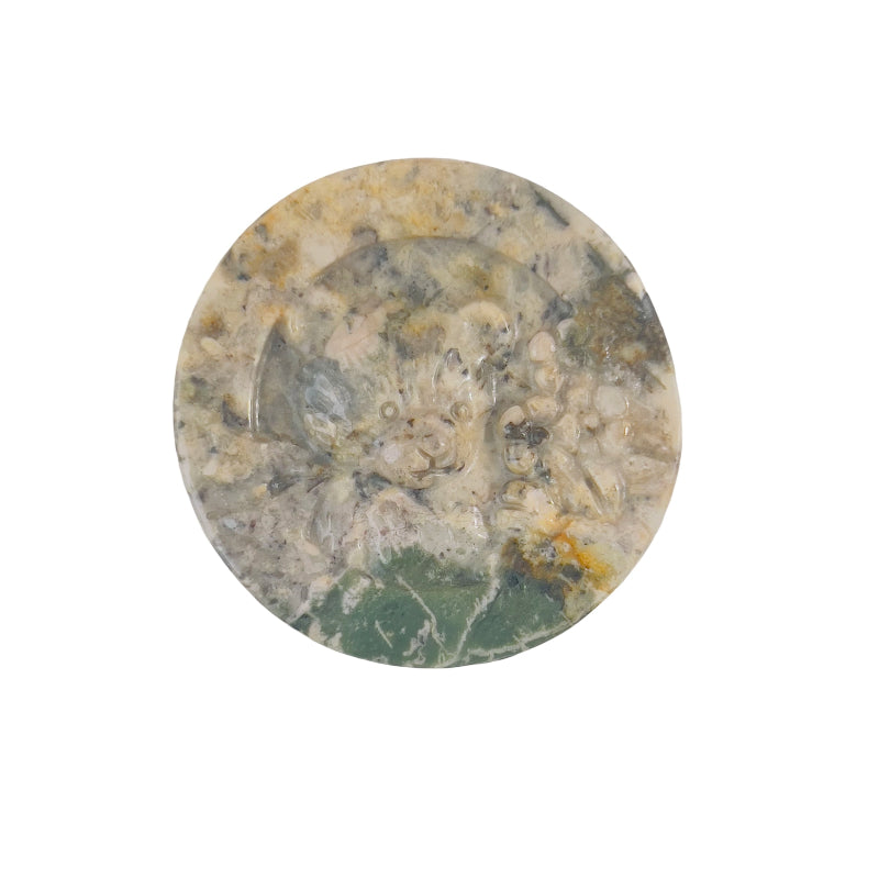 Pink Rhodonite Bear Sculpture Showcasing Natural Stone Patterns Wholesale Crystal