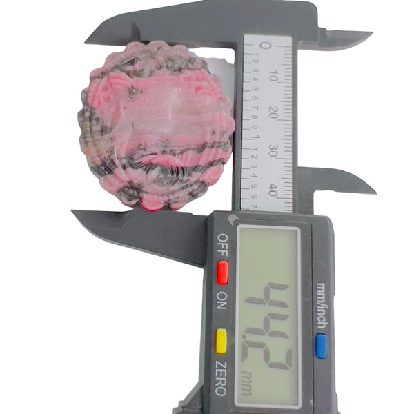 Pink Rhodonite Gemstone with Unique Black Manganese Oxide Patterns