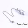 White Turquoise Pointed Crystal Pendulum Full View