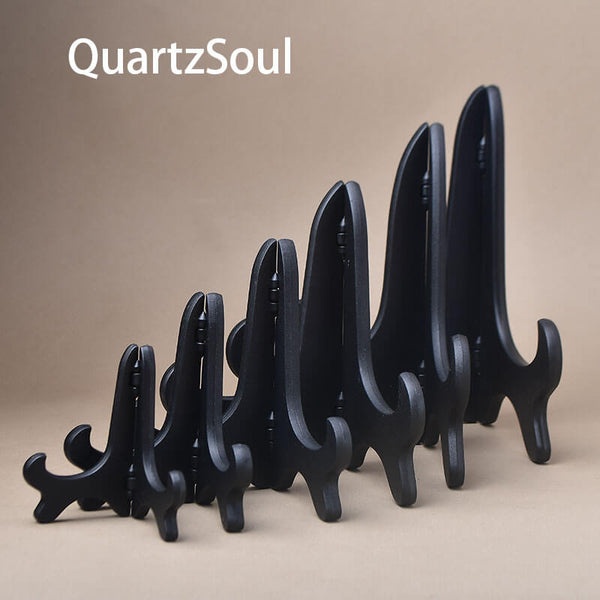 Premium black crystal display stands for mineral collection showcase