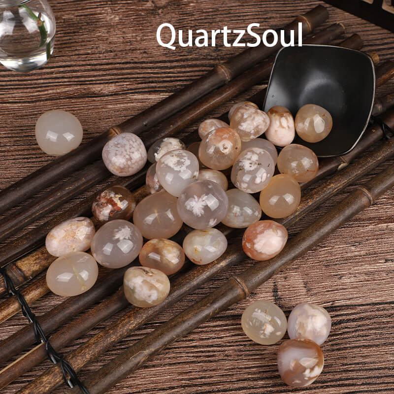 Blossom Agate Tumbled Stones - Healing Crystal Gemstones