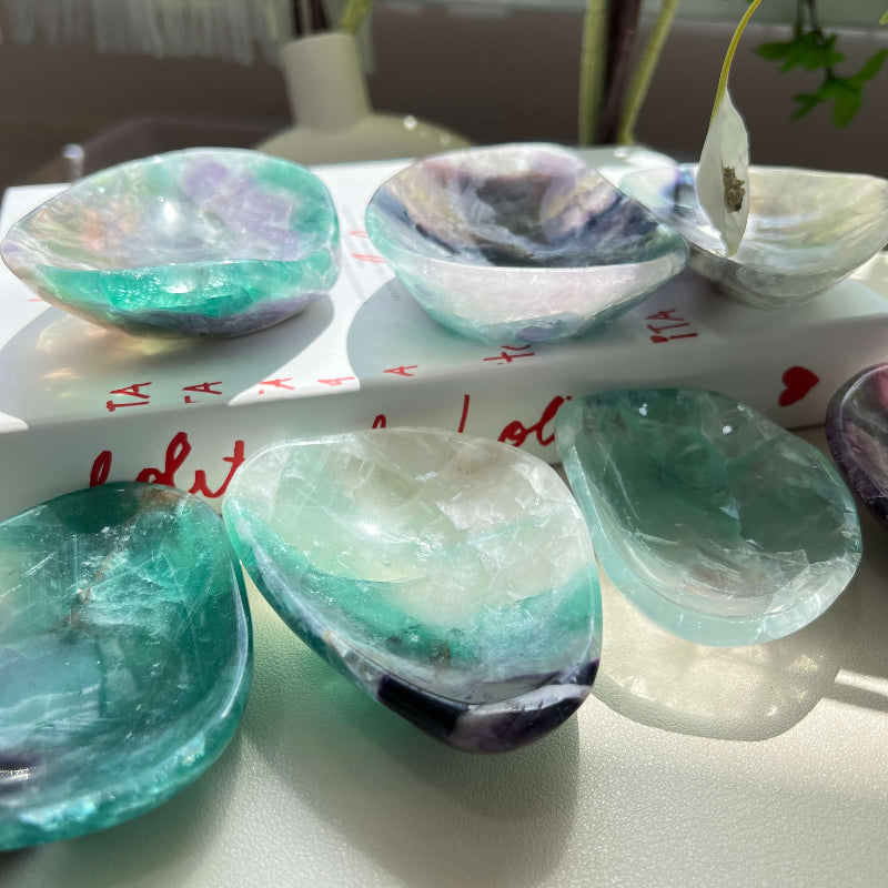 Premium Natural Fluorite Crystal Bowl for Healing and Decoration