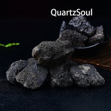 Premium Lava Stone Raw Crystals Black Volcanic Healing Stones Grouping