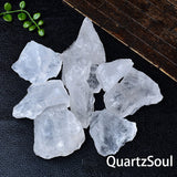 Natural raw Clear Quartz crystal specimens with hexagonal formations and clarity