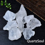 Natural raw Clear Quartz crystal specimens with hexagonal formations and clarity