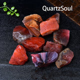 Premium South Red Agate raw stone collection showcasing various sizes and natural formations