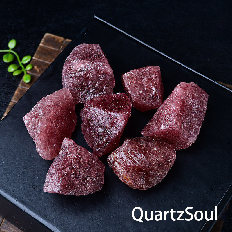 Strawberry Quartz Raw Crystal Healing Stones for Jewelry Making