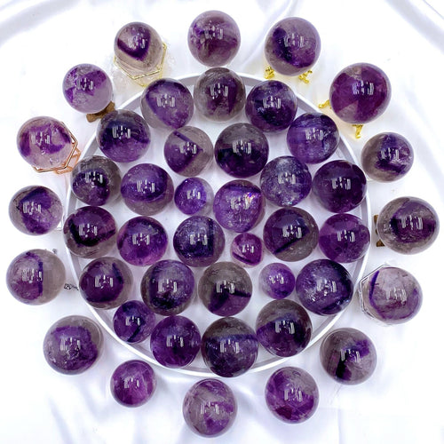 Natural amethyst sphere wholesale crystal healing stone