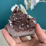 Multiple amethyst crystal points in natural cluster formation