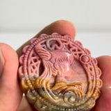 Magical Girl Rhodonite Crystal Carving - Pink Healing Stone