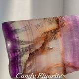 Fluorite Crystal Slab with Rainbow Colors for Healing Practices