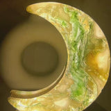 Close-up Texture of Healing Moss Agate Stone Used in Premium Crystal Lamp