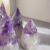 Amethyst Point Crystal Light Reflection Quality Display