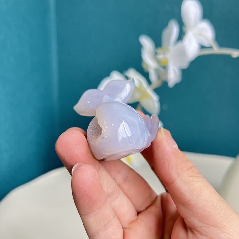 Decorative purple agate dolphin carving for home spiritual decor