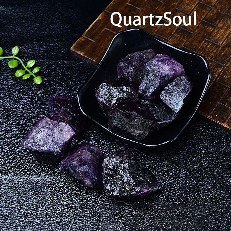 Purple Fluorite Raw Crystal Healing Stone Collection