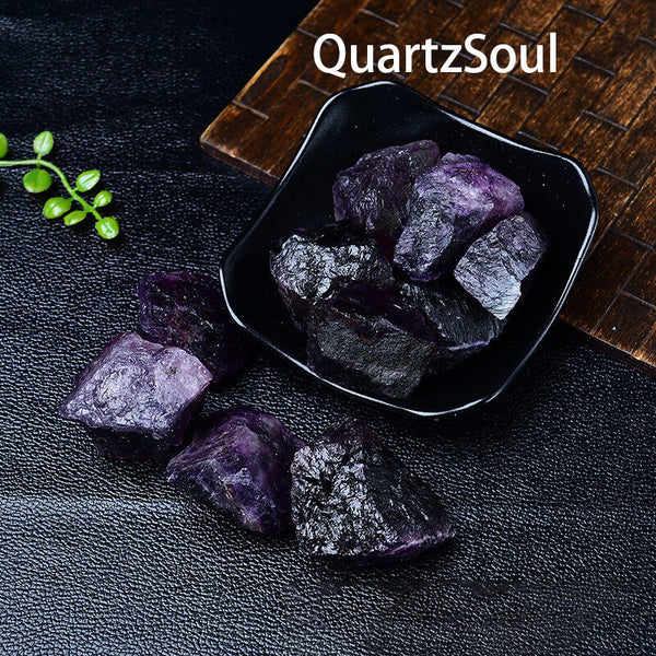 Purple Fluorite Raw Crystal Healing Stone Collection