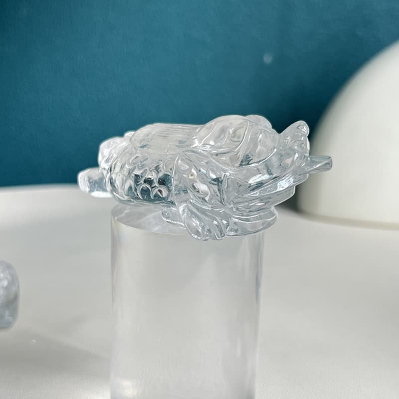 Clear Quartz Prosperity Toad Carving - Wealth Symbol