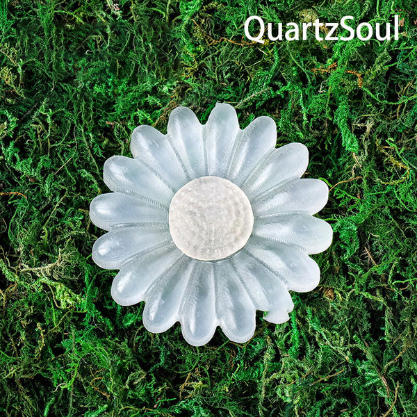 Selenite Crystal Palm Stone - Natural White Healing Mineral