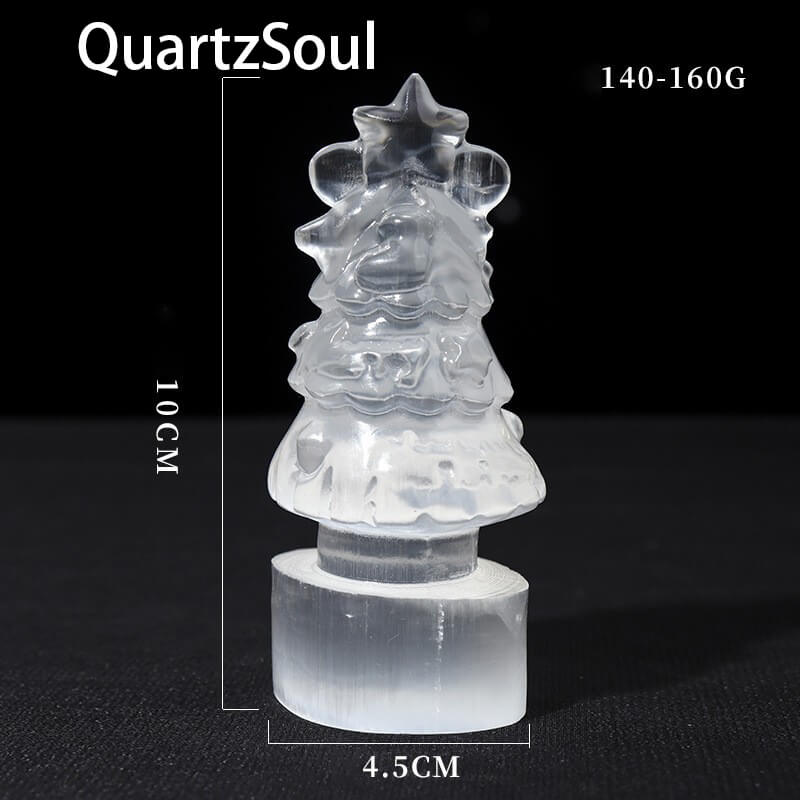 Close-up of Selenite Crystal Display Stand Details