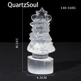 Close-up of Selenite Crystal Display Stand Details