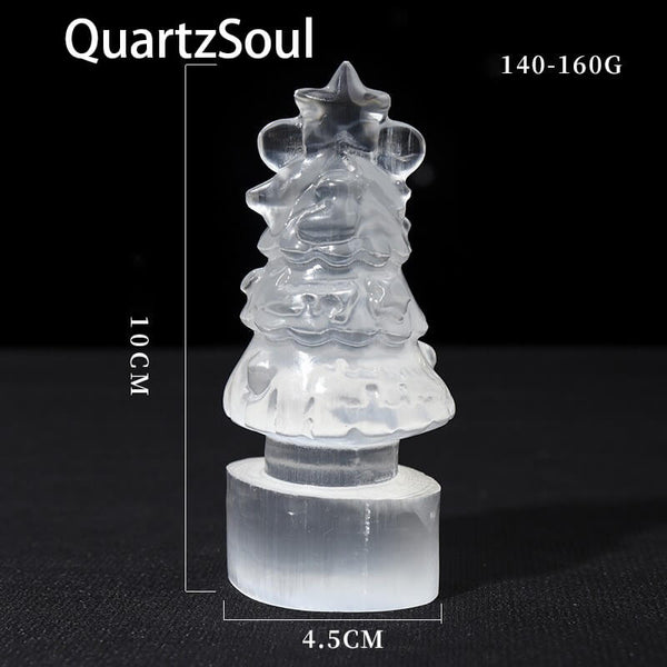 Close-up of Selenite Crystal Display Stand Details