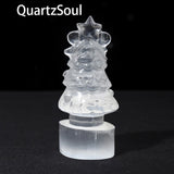 Translucent Selenite Crystal Christmas Tree Display Stand