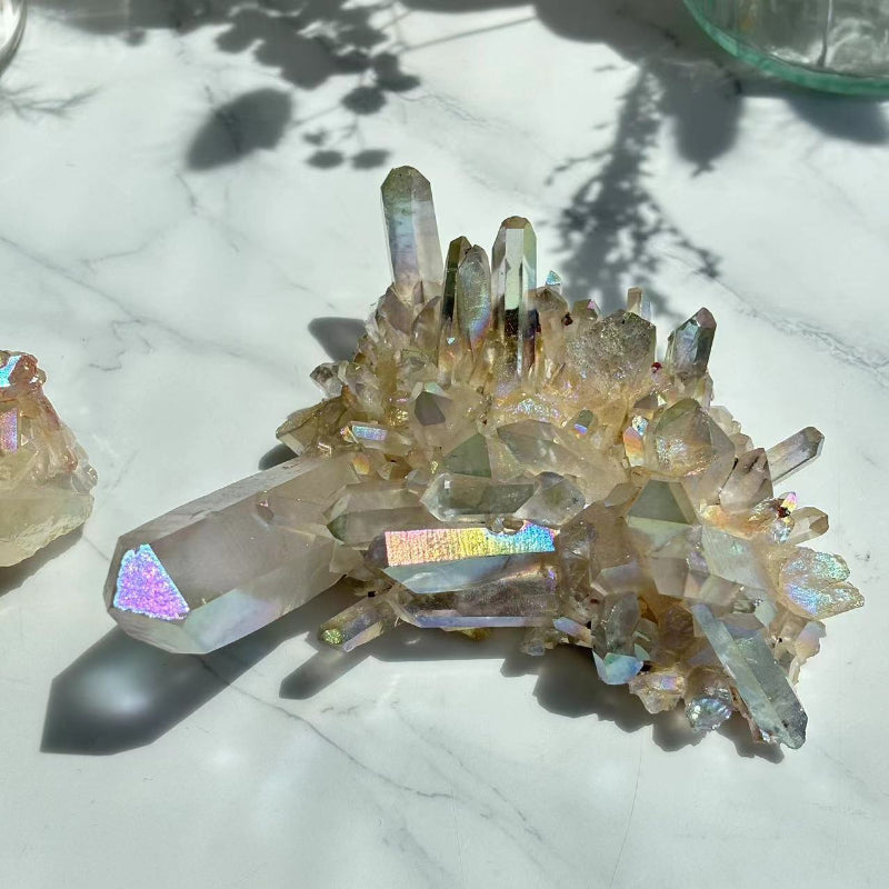 Rainbow Aura Crystal Cluster Detailed Crystal Formation