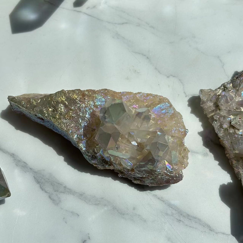Rainbow Aura Crystal Cluster Light Reflection Properties