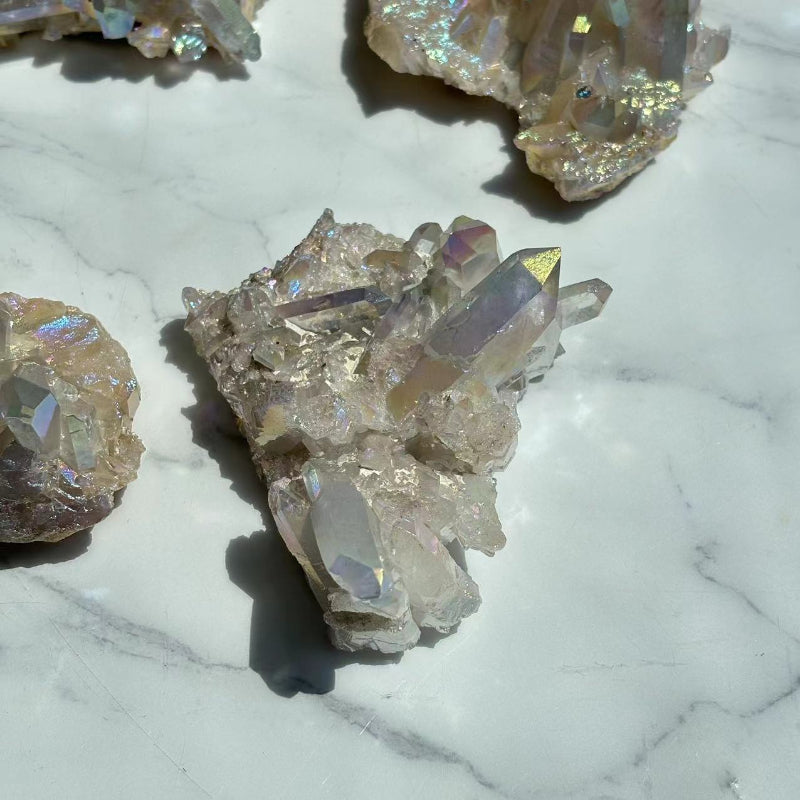 Multiple Rainbow Aura Crystal Clusters Wholesale Collection