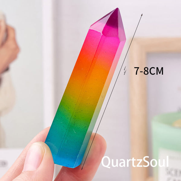 Radiant Rainbow Hexagonal Selenite Crystal Prism