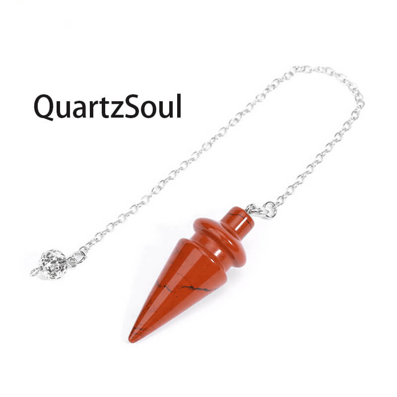 Red Jasper Crystal Pendulum for Vitality and Strength in Energy Work