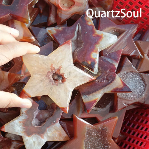 Premium red agate star crystals for wholesale crystal suppliers