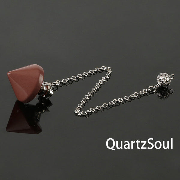 Red jasper cone pendulum for grounding and stability