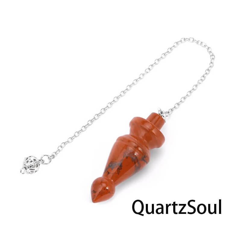 Red Jasper crystal pendulum for grounding and energy protection
