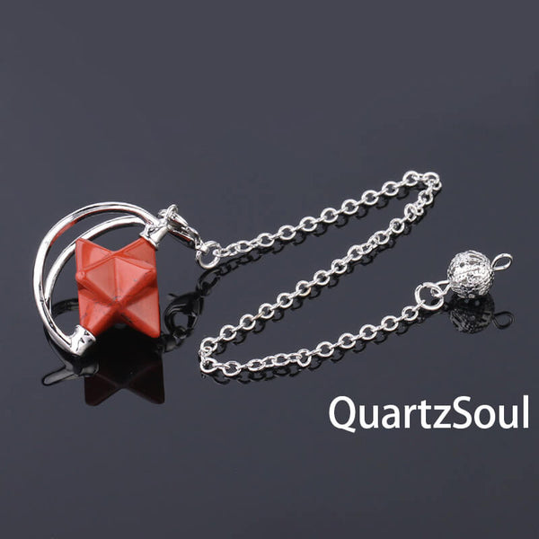Red Jasper Merkaba Star Pendulum for courage
