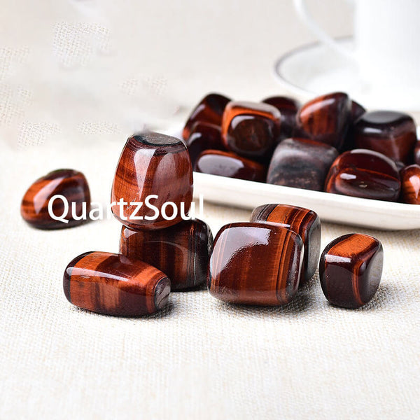 Premium Red Tiger's Eye Tumbled Stones for Crystal Healing