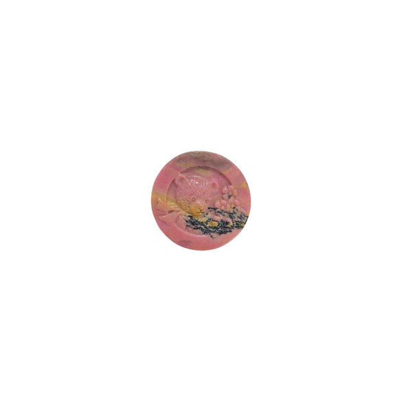 Base detail of bear shape rhodonite crystal carving wholesale