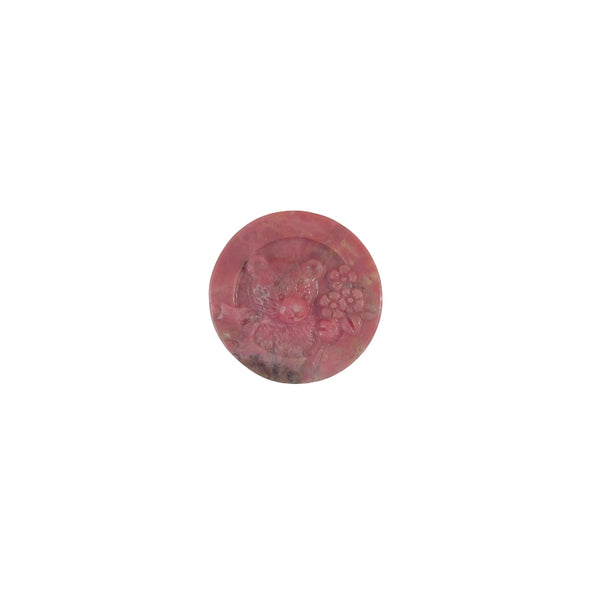 Natural rhodonite bear carved crystal figurine with detailed features for crystal healing and collection