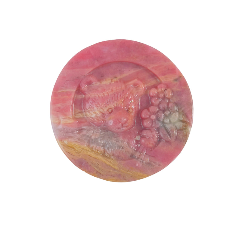 Rhodonite bear carving used for emotional healing practices