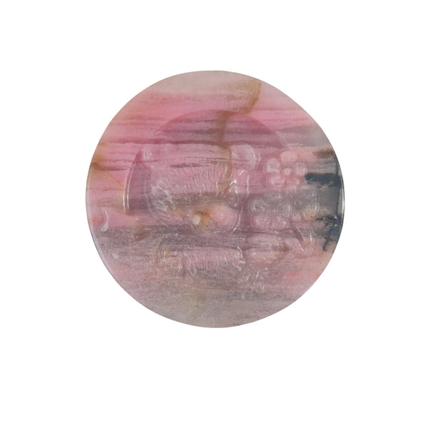 Bear shape rhodonite crystal carving presented as spiritual healing gift