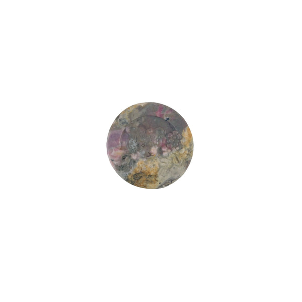 Natural rhodonite bear carving crystal healing stone wholesale figurine